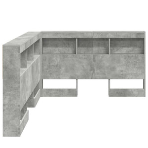 Aufbewahrungskopfteil mit Regal Beton Grau 120cm