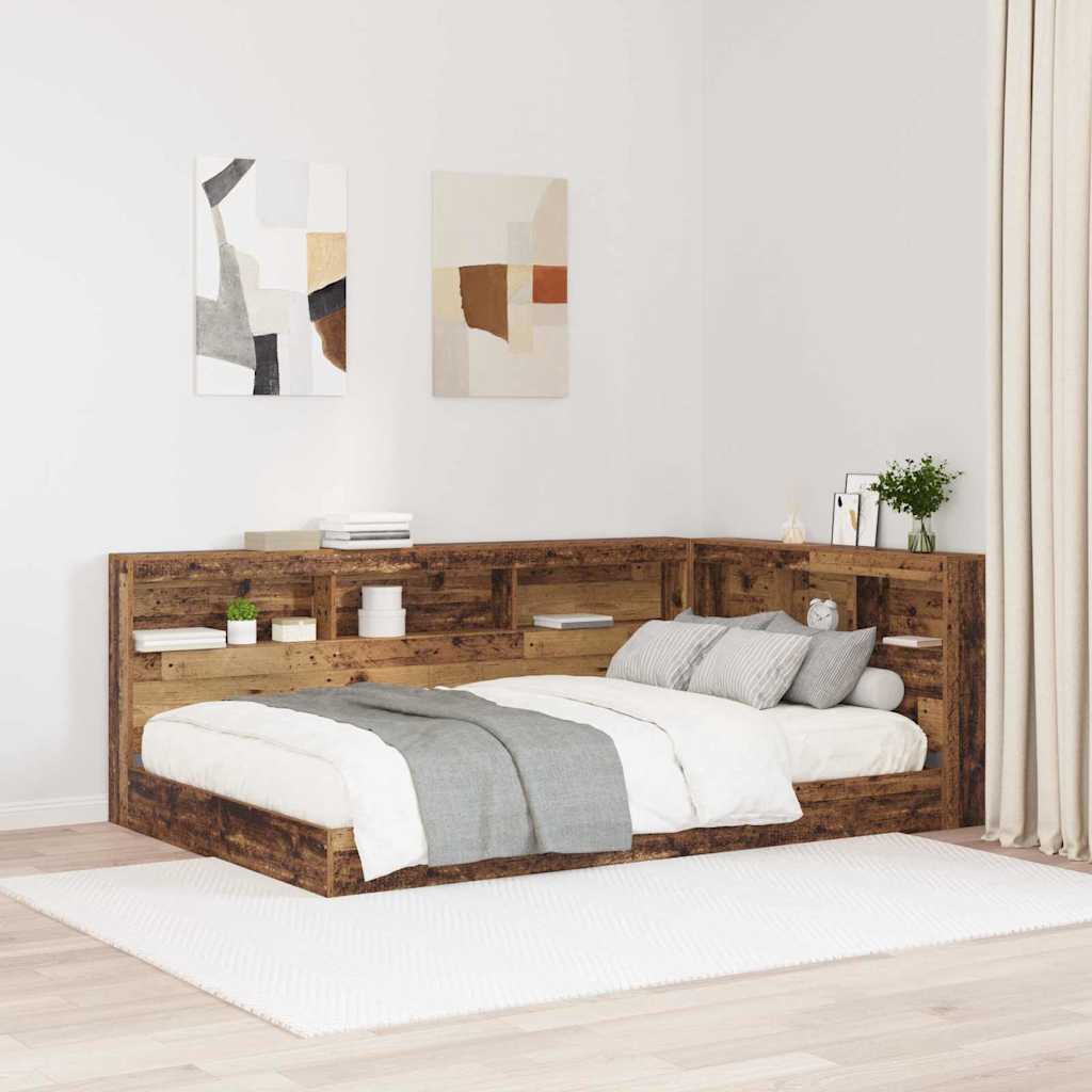 Altholz Kopfteil mit Regal 120 cm