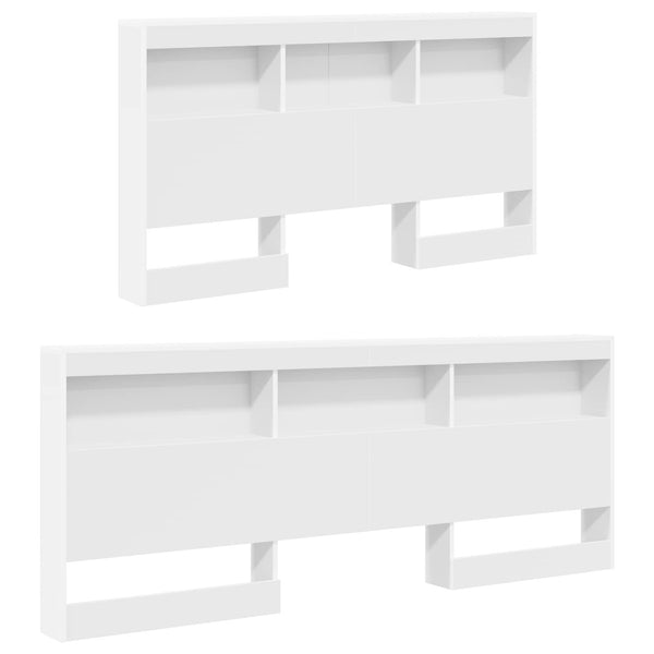 vidaXL Tête de lit de rangement avec étagère Blanc 140 cm Bois d'ingénierie
