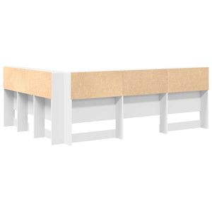 vidaXL Tête de lit de rangement avec étagère Blanc 140 cm Bois d'ingénierie
