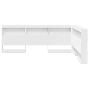 vidaXL Tête de lit de rangement avec étagère Blanc 140 cm Bois d'ingénierie