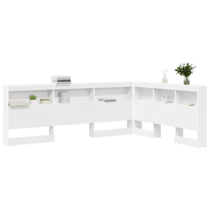 vidaXL Tête de lit de rangement avec étagère Blanc 140 cm Bois d'ingénierie