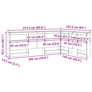 Sonoma Eiche Kopfteil mit Stauraum 140 cm