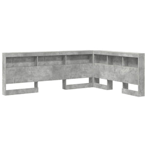 Aufbewahrungskopfteil mit Regal Beton Grau 140 cm