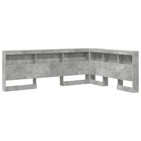 Aufbewahrungskopfteil mit Regal Beton Grau 140 cm