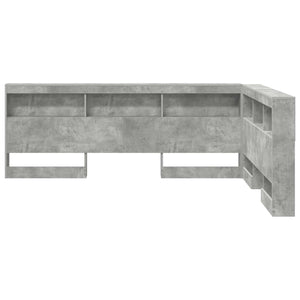 Aufbewahrungskopfteil mit Regal Beton Grau 140 cm