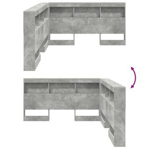 Aufbewahrungskopfteil mit Regal Beton Grau 140 cm