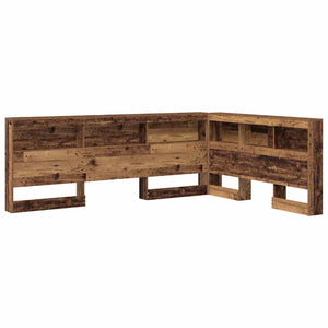 Aufbewahrungskopfteil mit Regal Altholz 140 cm