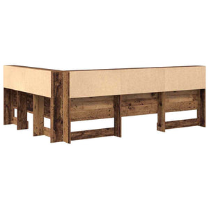 Aufbewahrungskopfteil mit Regal Altholz 140 cm