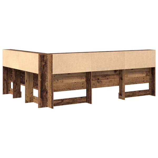Aufbewahrungskopfteil mit Regal Altholz 140 cm