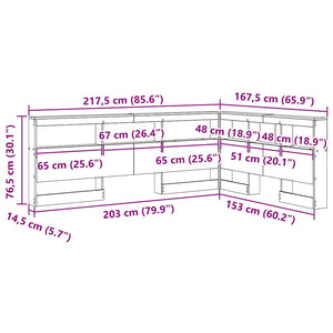 Sonoma Eiche Kopfteil mit Stauraum 150 cm