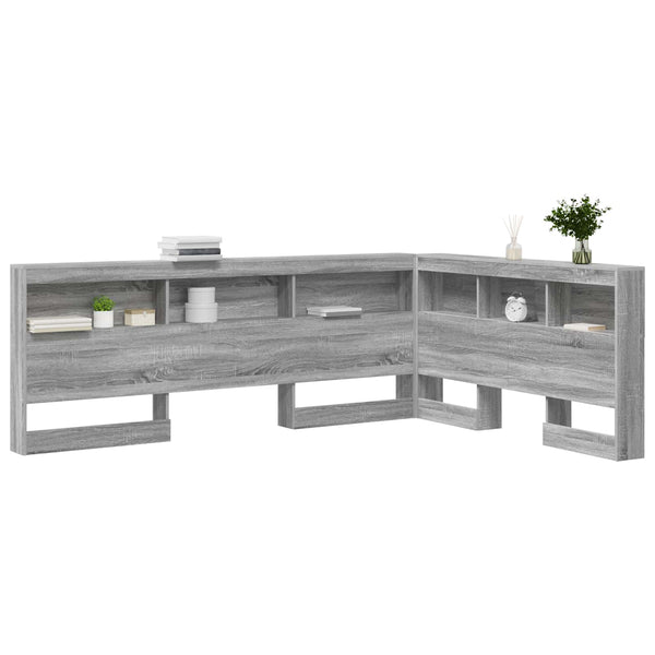 Graues Sonoma Kopfteil mit Stauraum 150 cm