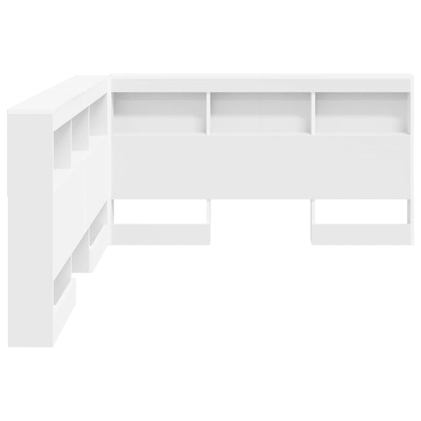 vidaXL Tête de lit de rangement avec étagère Blanc 160 cm Bois d'ingénierie