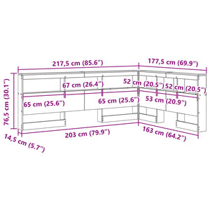 vidaXL Tête de lit de rangement avec étagère Blanc 160 cm Bois d'ingénierie