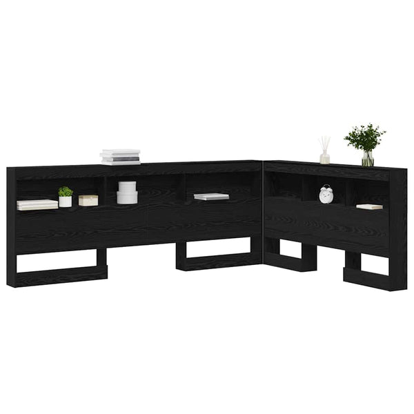 Aufbewahrungskopfteil 160 cm Schwarz Eiche