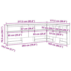 Aufbewahrungskopfteil 160 cm Schwarz Eiche