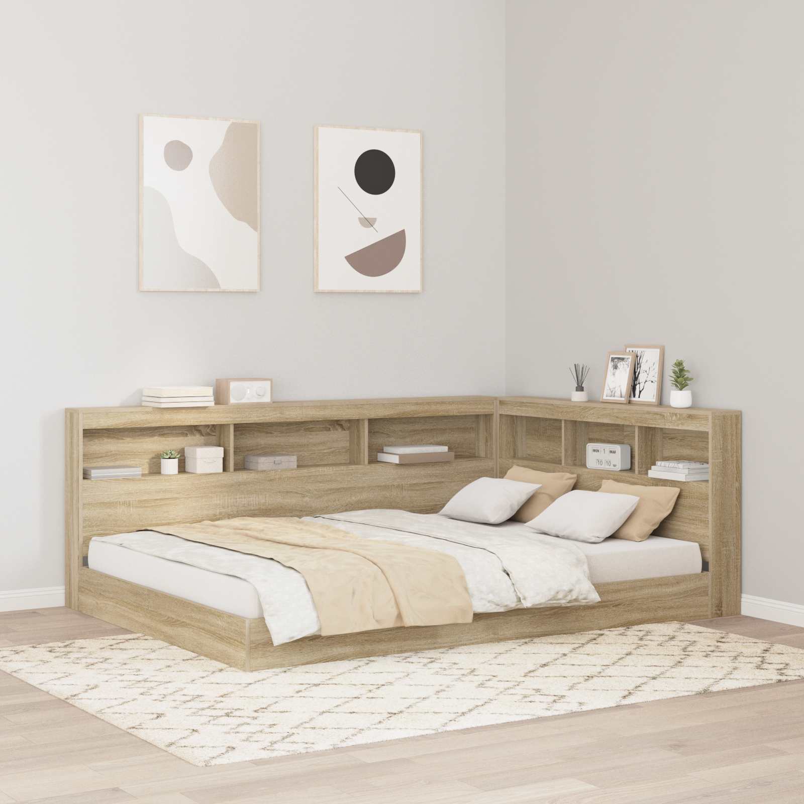 Sonoma Eiche Kopfteil mit Stauraum 160 cm