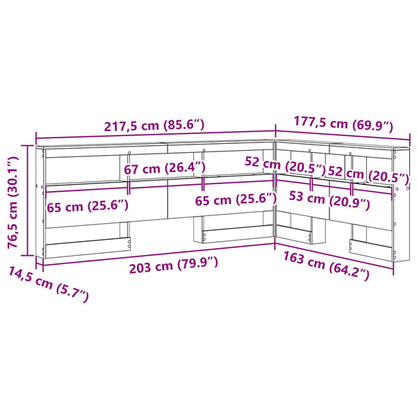 Sonoma Eiche Kopfteil mit Stauraum 160 cm