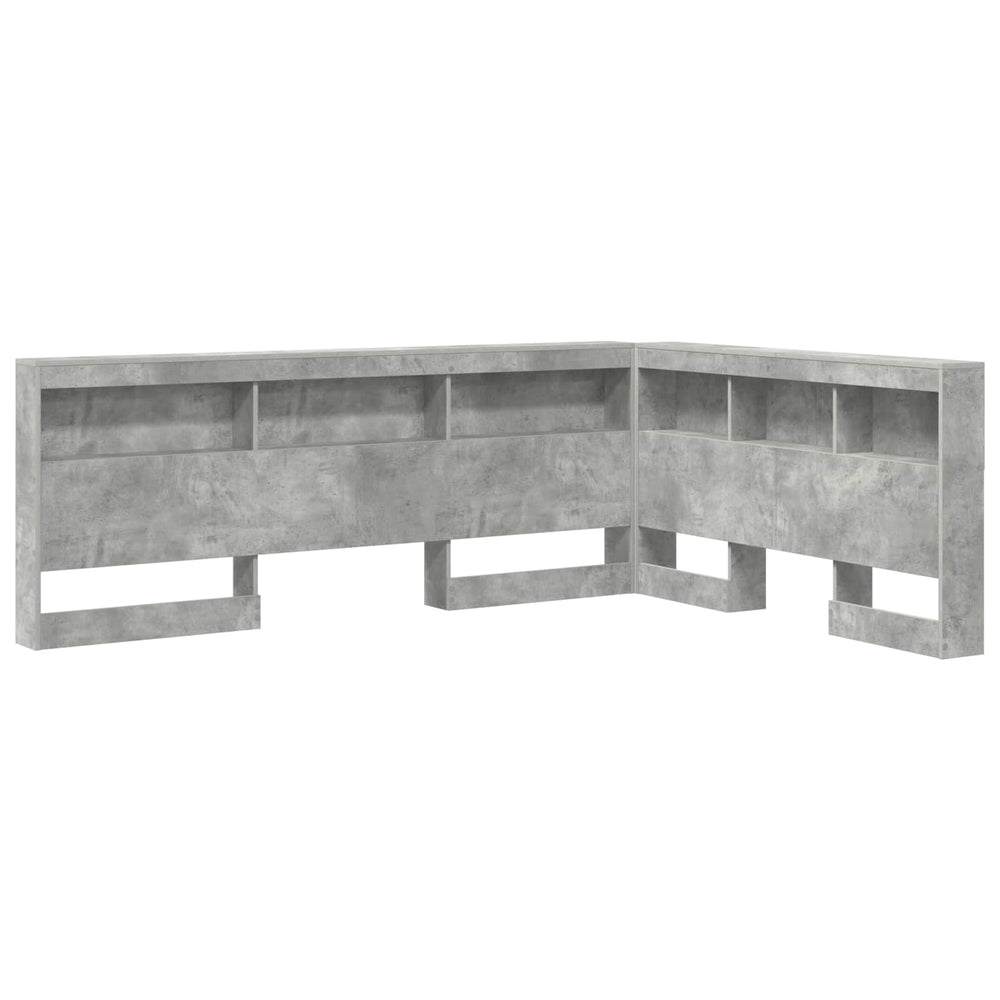 Bett Kopfteil mit Regal Beton Grau 160 cm