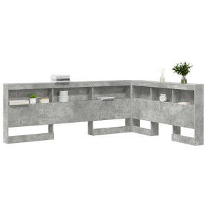 Bett Kopfteil mit Regal Beton Grau 160 cm