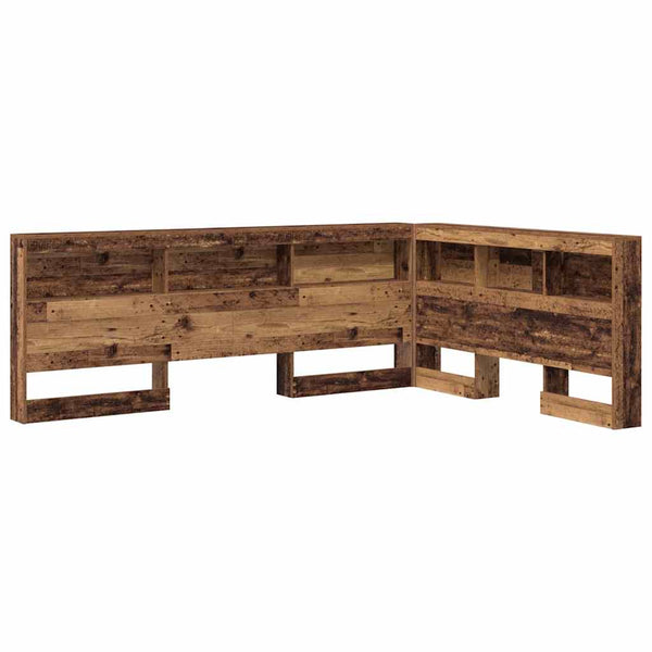 Aufbewahrungskopfteil mit Regal 160cm Altholz
