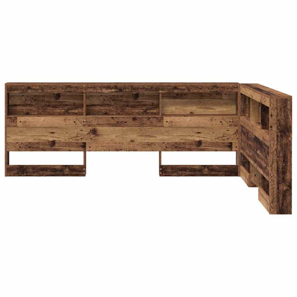 Aufbewahrungskopfteil mit Regal 160cm Altholz