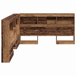 Aufbewahrungskopfteil mit Regal 160cm Altholz