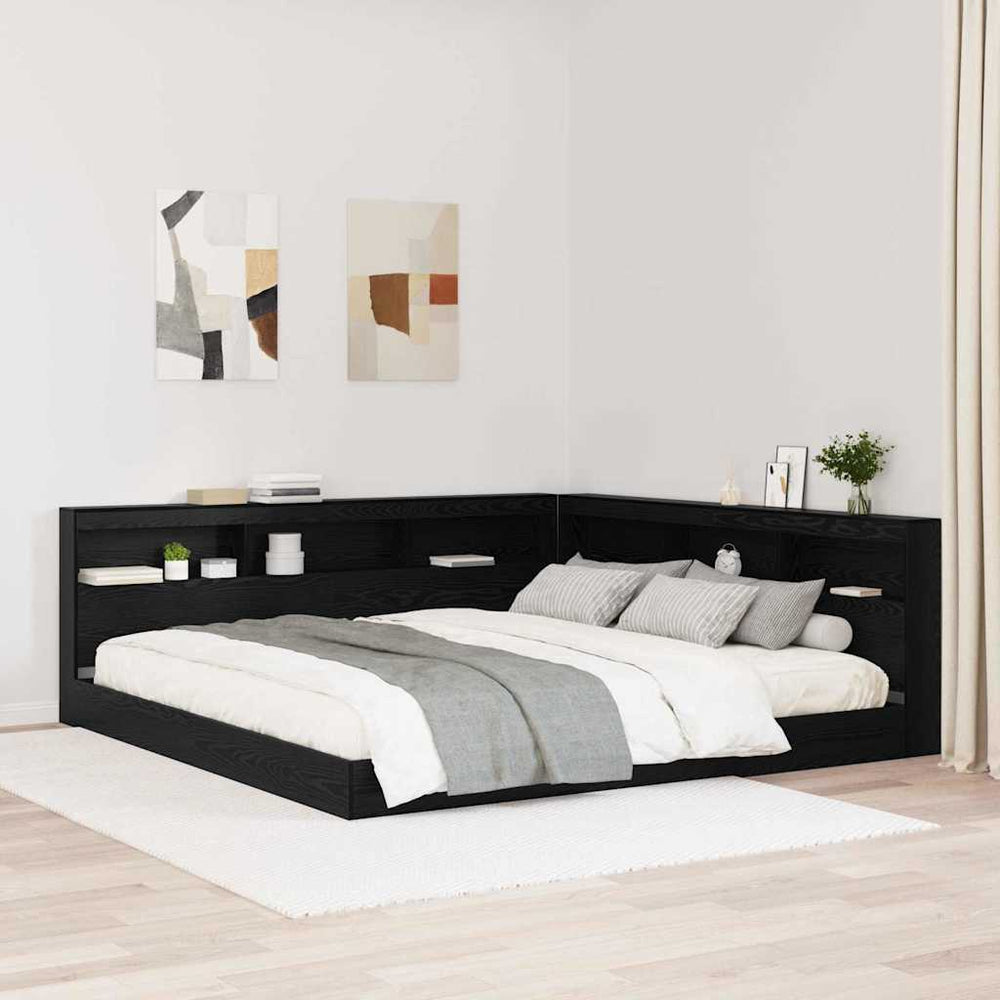 Aufbewahrungskopfteil Schwarz Eiche 180 cm