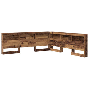 Tête de lit de rangement vidaXL avec étagère, bois de récupération, 180 cm, bois d'ingénierie