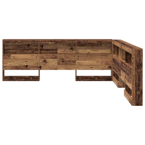 Tête de lit de rangement vidaXL avec étagère, bois de récupération, 180 cm, bois d'ingénierie