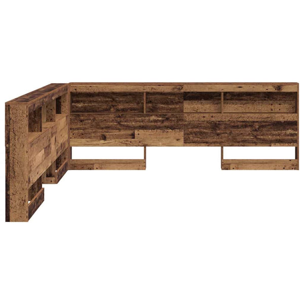 Tête de lit de rangement vidaXL avec étagère, bois de récupération, 180 cm, bois d'ingénierie