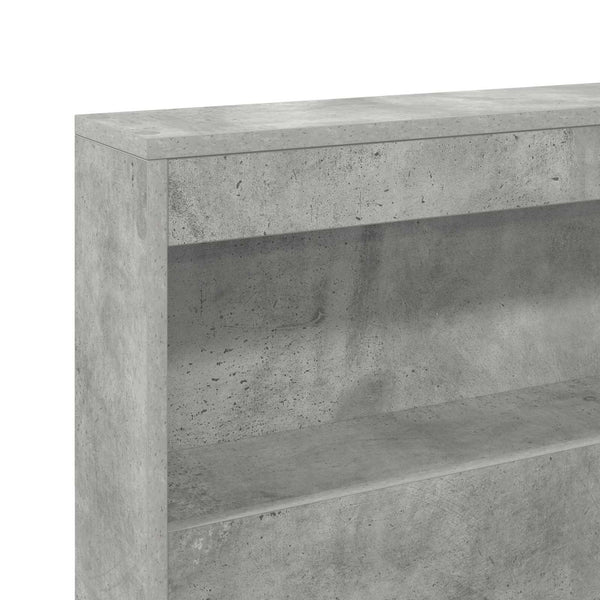 Aufbewahrungskopfteil mit Regal Beton Grau 75 cm
