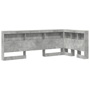 Aufbewahrungskopfteil mit Regal Beton Grau 75 cm