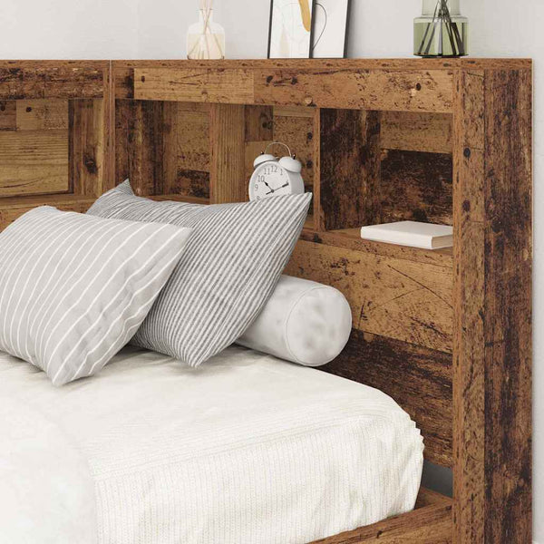 Altholz Kopfteil mit Regal 75 cm