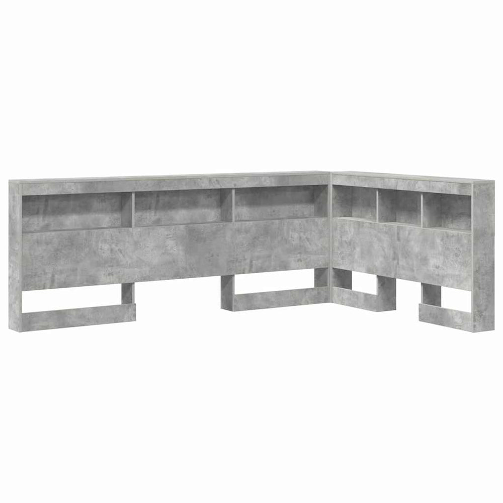 Beton Grau Stauraum Kopfteil 207,5cm
