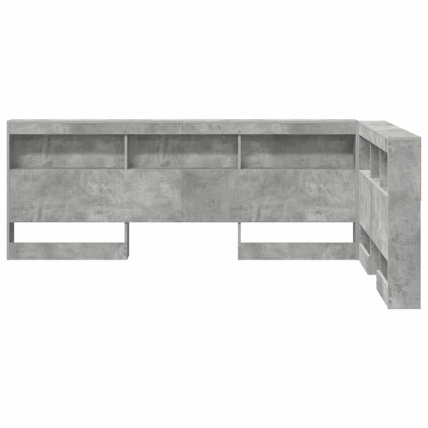 Beton Grau Stauraum Kopfteil 207,5cm