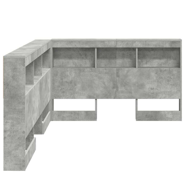 Beton Grau Stauraum Kopfteil 207,5cm
