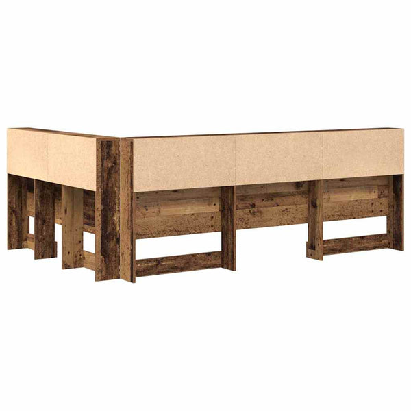 Altholz Kopfteil mit Regal 207,5x137,5x76,5 cm