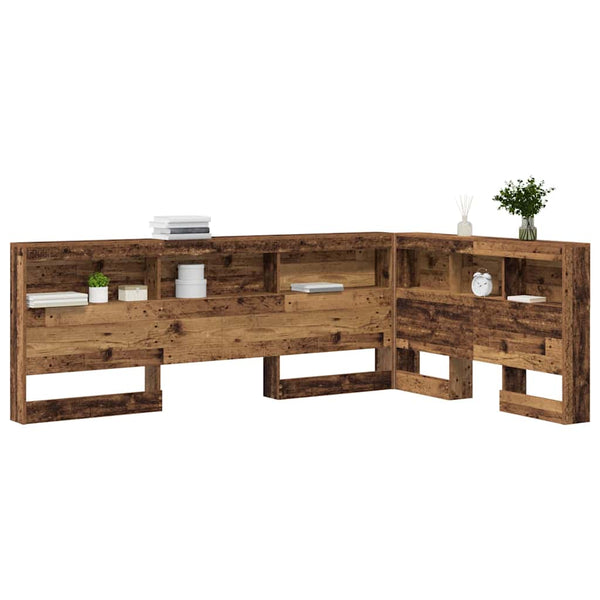Altholz Kopfteil mit Regal 207,5x137,5x76,5 cm