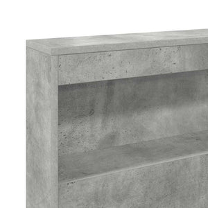Aufbewahrungskopfteil mit Regal Beton Grau 135 cm
