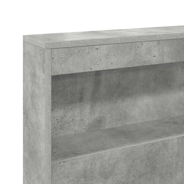 Aufbewahrungskopfteil mit Regal Beton Grau 135 cm