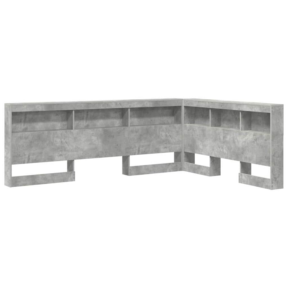 Aufbewahrungskopfteil mit Regal Beton Grau 135 cm