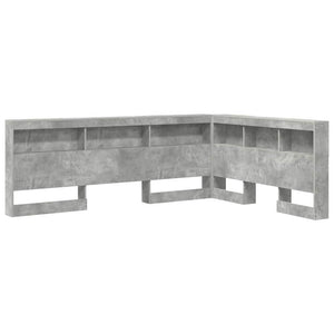 Aufbewahrungskopfteil mit Regal Beton Grau 135 cm