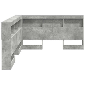 Aufbewahrungskopfteil mit Regal Beton Grau 135 cm