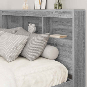 Graues Sonoma Kopfteil mit Stauraum 135cm