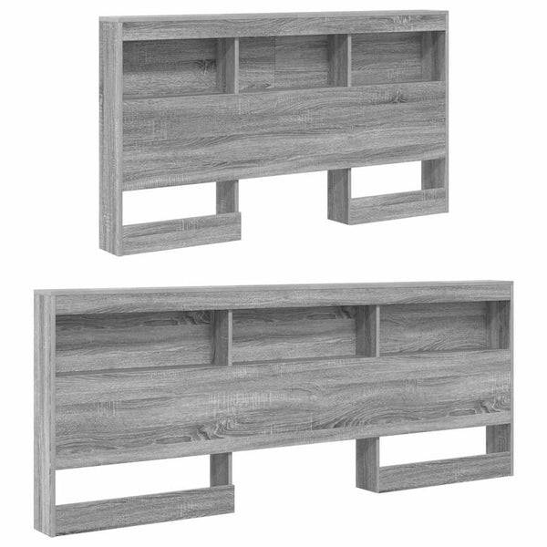 Graues Sonoma Kopfteil mit Stauraum 135cm