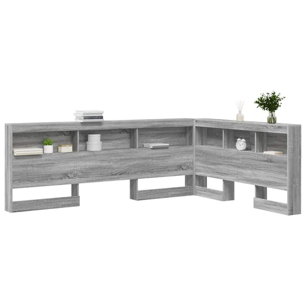 Graues Sonoma Kopfteil mit Stauraum 135cm