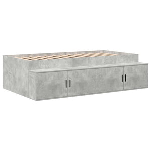 Bettgestell mit Stauraum, Betongrau, 90cm