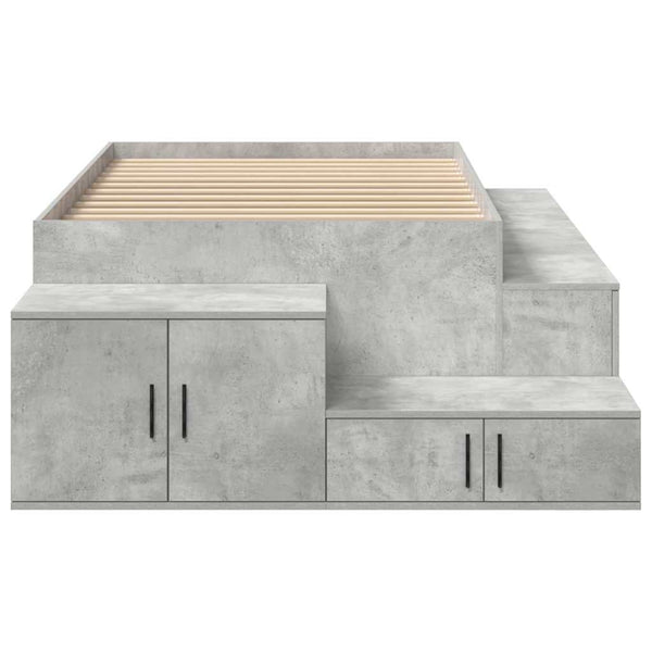 Bettgestell mit Stauraum, Betongrau, 90cm