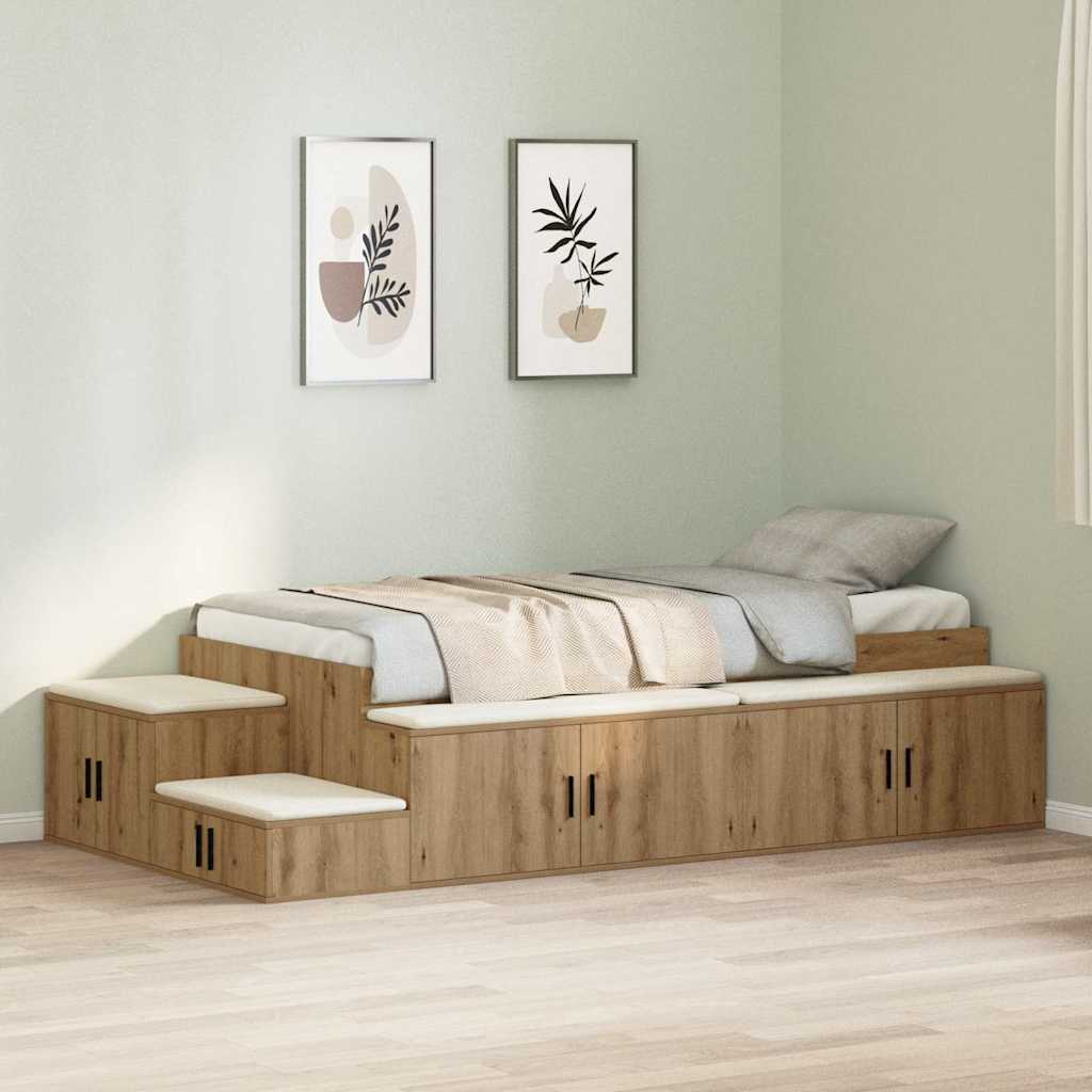 Aufbewahrungsbettgestell 90 cm Artisan Eiche